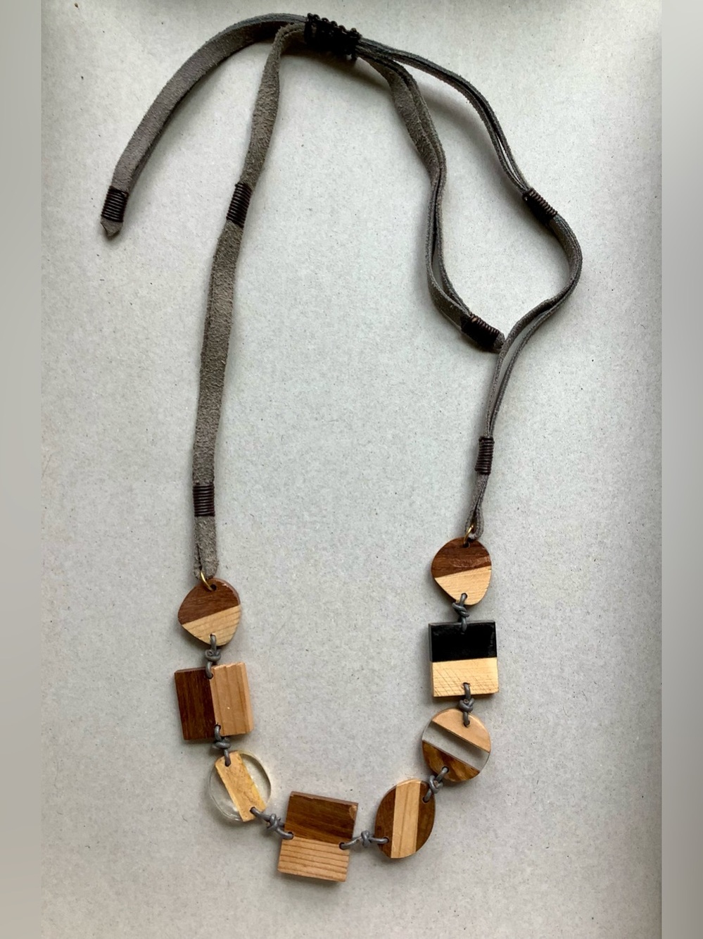 Handcrafted Neutral Wood Bead Necklace - Women Jewelry